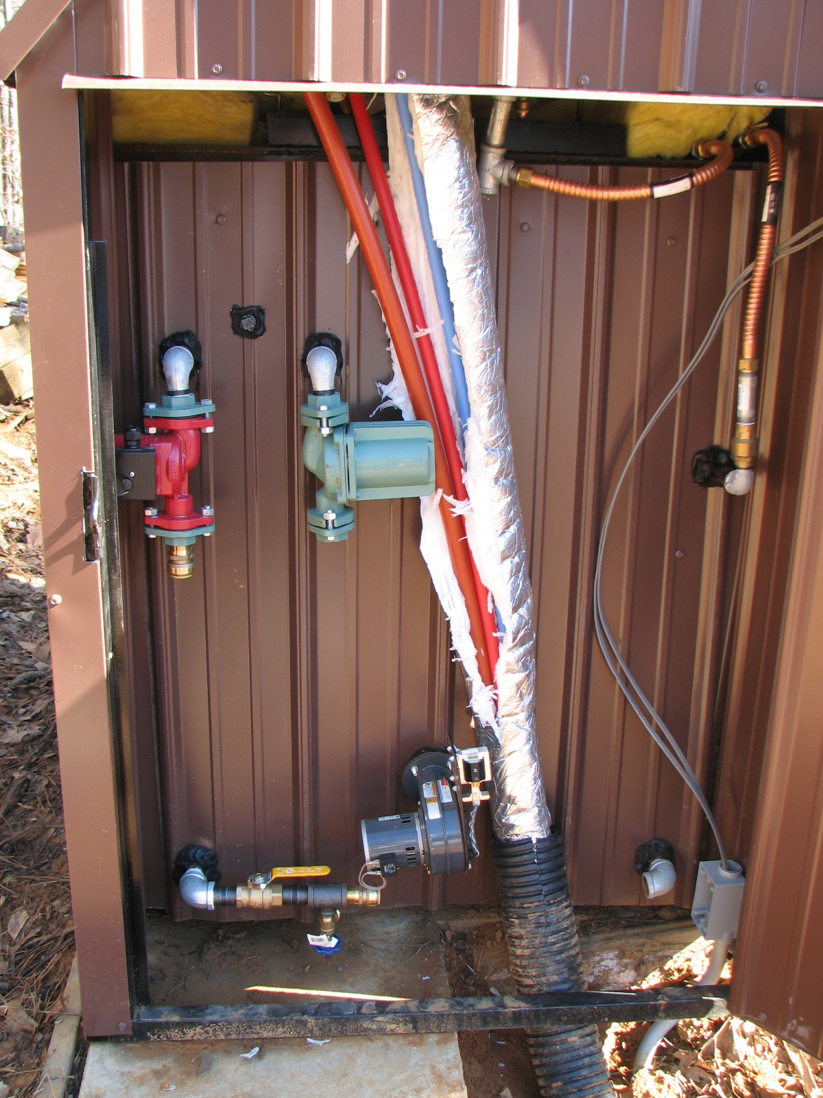 rear of Used Outdoor Wood Boiler